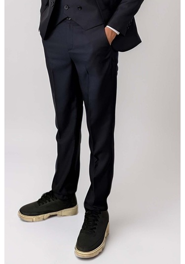 Riccotarz Blazer Ceketli Cepken Yelekli Erkek Çocuk Takım Elbise Siyah