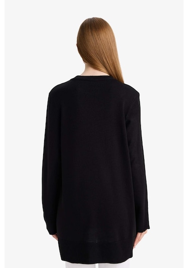 Defacto Regular Fit Bisiklet Yaka Yırtmaçlı Basic Düz Tunik H3431az25wnbk27 Siyah