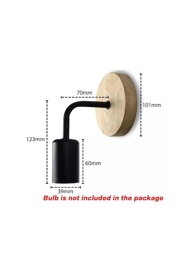 Siyah Ahşap Duvar Lambası Eski Aplik Duvar Işıkları Fikstür E27 110v 220v Başucu Retro Lamba Endüstriyel Dekor Yemek Odası Yatak Odası Işık Siyah