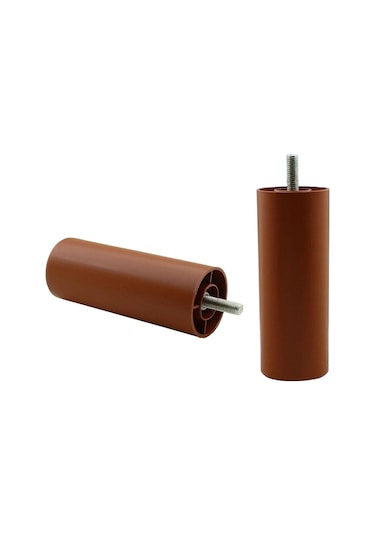 Silindir Destek Ayağı 12 Cm Kahverengi Gizli Ayak Mobilya Kanepe Baza Koltuk Dolap Sehpa Tv Ünitesi Ayağı