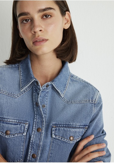Mavi - Angela Classic Denim Mavi Jean Gömlek 1210819-87754 Mavi
