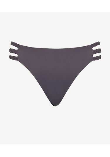 Yargıcı Yan Şerit Detaylı Bikini Altı Gri Mavi