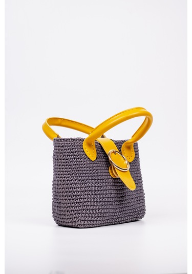 Fabric Craft Bag El Çantası Floş İplik Gri Gri