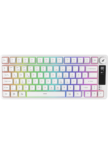 Hk255 Membrane Lcd Rgb Kablosuz/bluetooth Beyaz %75 Türkçe Gaming Oyuncu Klavye