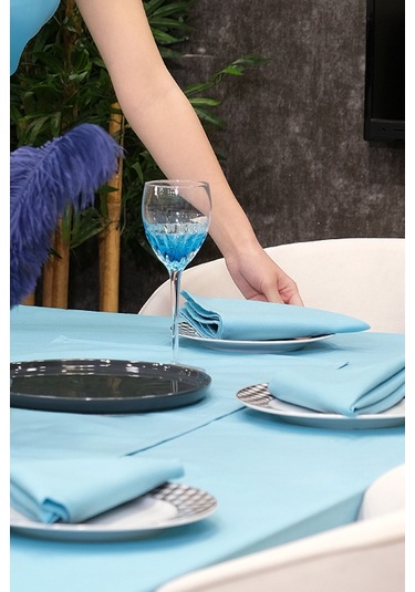 Dream Kumaş Peçete Modelleri Leke Tutmaz Kumaş Peçete Çeyiz Seti 6lı Paket Açık Mavi