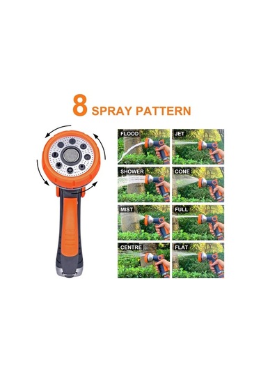 Başparmak Kontrollü 8 Modlu Bahçe Hortumu Başlığı 8267 Siyah