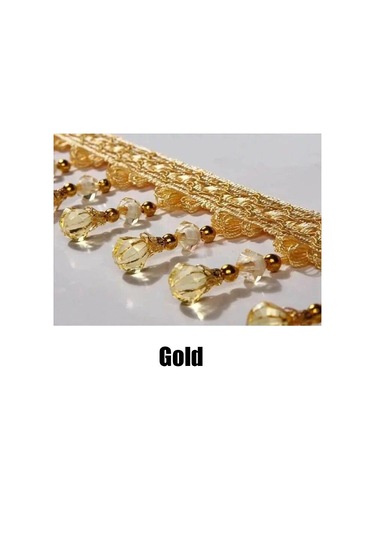 Altın Kabak Boncuk Kırpma Dantel Püskül Saçak Trim Dıy Perde Perdelik Dikiş Dekorasyon Aksesuarları