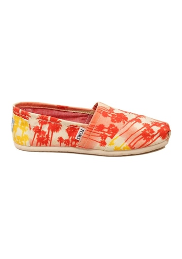 Toms Bayan Espadril Orange Palm Trees Vegan Turuncu