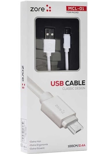 Ariatech Beyaz Mcl-01 Micro Usb Kablo