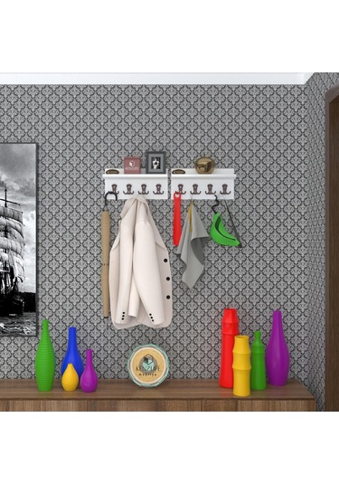 Kenzlife Elbise Askılığı Karayemiş2 Byz 26 076 12 Vestiyer Portmanto Askı Askılık 8 Adet Askı Ahşap