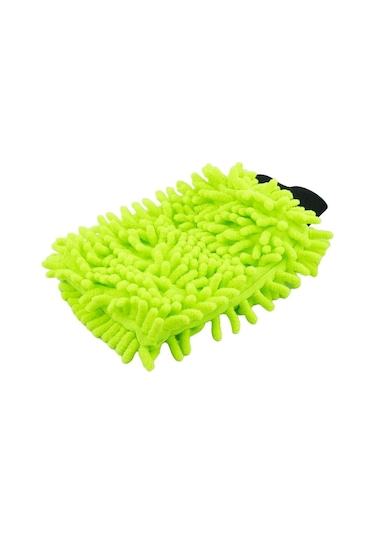 Mikrofiber Araba Araç Oto Yıkama Eldiveni Makarna Şönil Eldiven Yeşil Oto Detailing