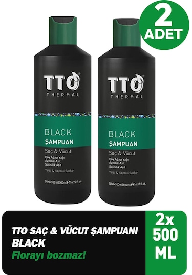 Tto Black Saç Ve Vücut Şampuanı 400+100 Ml 2 Adet Yıpranmış