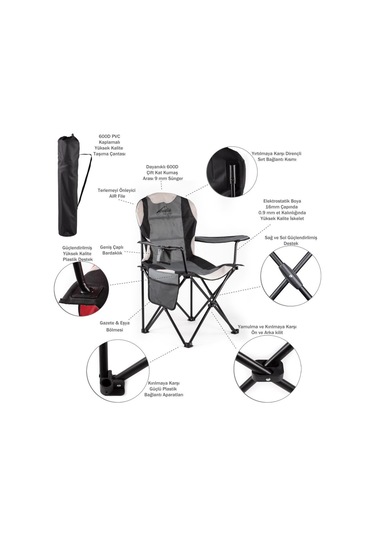 Sportlife Evolite Nature Katlanabilir Kamp Koltuğu 2'li Set Gri
