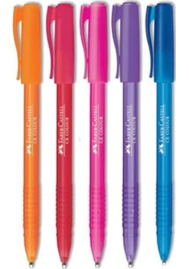 Faber Castell Renkli Tükenmez Kalem 5 Farklı Renk Set