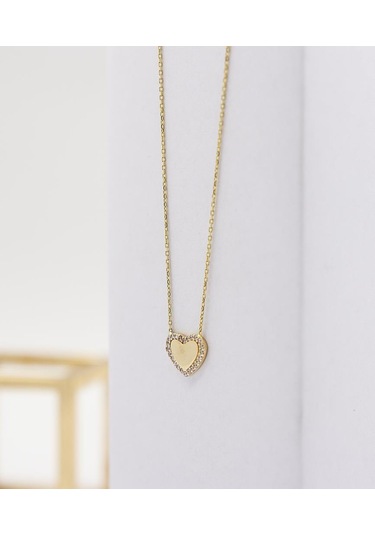 14 Ayar Altın Taşlı Kalp Kolye Lkskly0117