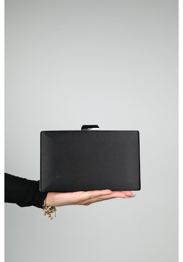 Luvishoes Dallas Siyah Saten Kadın Abiye Çanta Çok Renkli