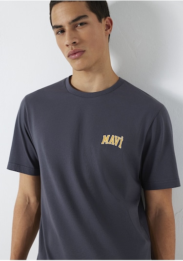 Mavi - Mavi Logo Baskılı Gri Tişört 0611714-70101 Gri