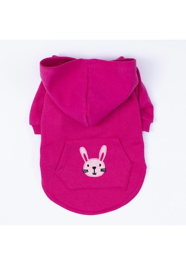 Pettrend Tavşan Kanguru Cepli Kedi-Köpek Hoodie Sweatshirt