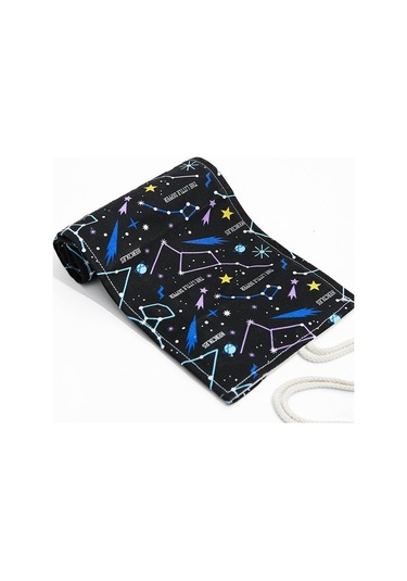 Agoodshop 2 Adet 72 Delikli Gökyüzü Desenli Rulo Kalem Kutusu - Siyah 3bp-yeşil