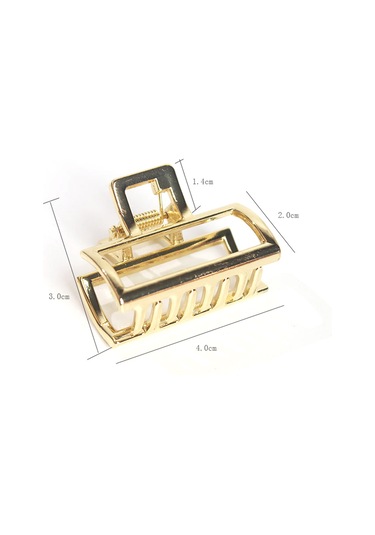 Moveevo Klasik Geometrik Kare Desenli Metal Alaşım Saç Kapağı - Yıkama Ve Günlük Kullanim Icin Sabit Tutucu - Parlak Altin