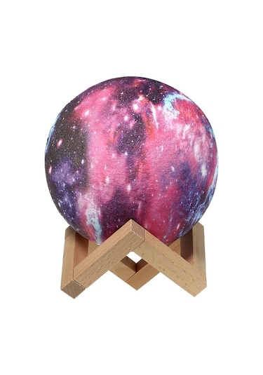 Moly 3d Baskılı Led Ay Işığı, Uzaktan Kumanda, 16 Renk, Ahşap Tutucu, Usb Şarjlı, Gökkuşağı Modeli Diğer