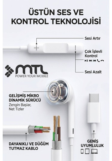 Samsung A06 / A16 / A26 / A36 / A56 Uyumlu Type-c Kulaklık Mt293a6series Diğer