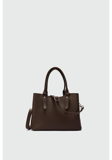 Doop Omuz Çantası Kahve Kahverengi - Siyah - Bej