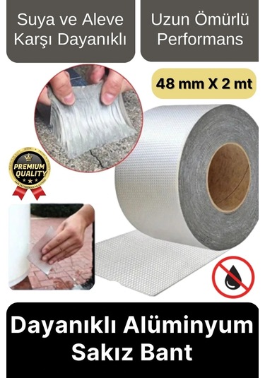 Premium Su Sızdırmaz İzolasyon Çatlak Boru Tamir Çamur Bandı Isıya Dayanıklı Sakız Bant 48 Mm X 2 Mt