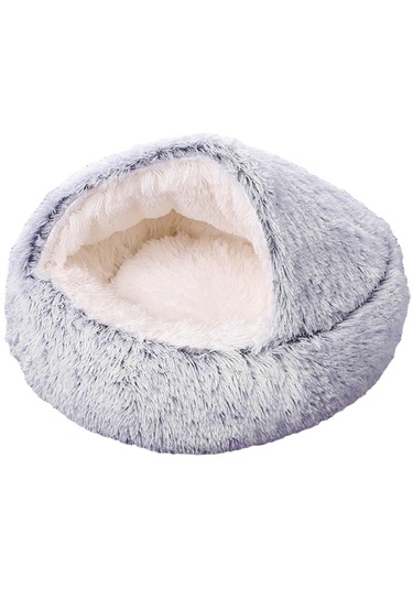 Suntek Yuvarlak Kedi Yatağı Sıcak Rahat Pet Hayvan Evi 50cm-gri