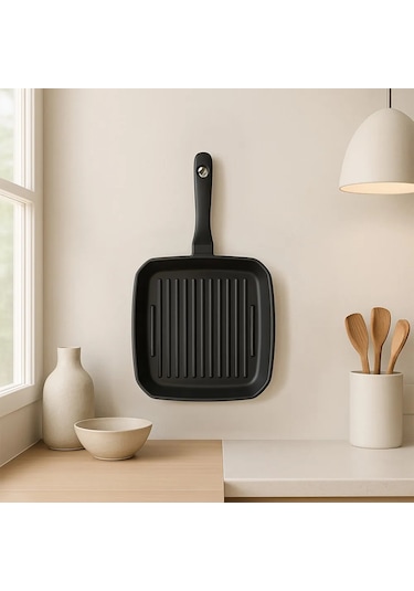 Nehir Royal Elite Siyah 26 cm Alüminyum Döküm Grill Tava