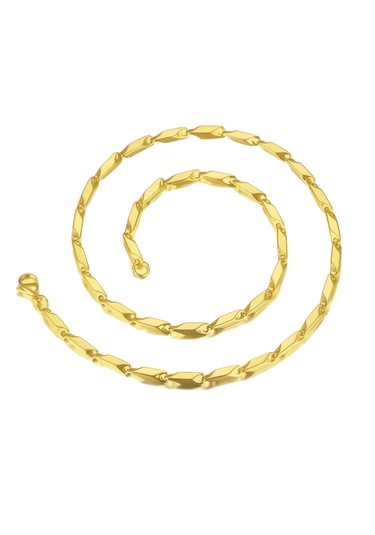 Çelik Kolye Titanyum Melon Düz Model 2 Mm 55 Cm Altın Sarısı Gold Gold