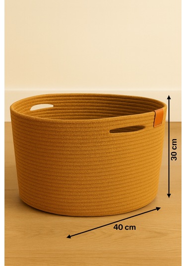 Camatschua Dekoratif Hasır 40 30 Cm Halat Sepet Çok Amaçlı Saklama & Düzenleme Sepeti Hasır