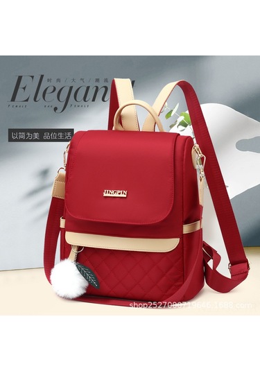 Jeemson Mavi Kadın Çanta: Oxford Kumaş, Çift Askılı/çapraz Çantası, Antivol, Gezi/ Günlük Kullanım, Minimalist Desen Çok Renkli