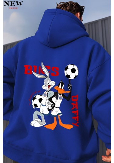 Bugs Daffy Baskılı Sweatshirt Saks Mavisi
