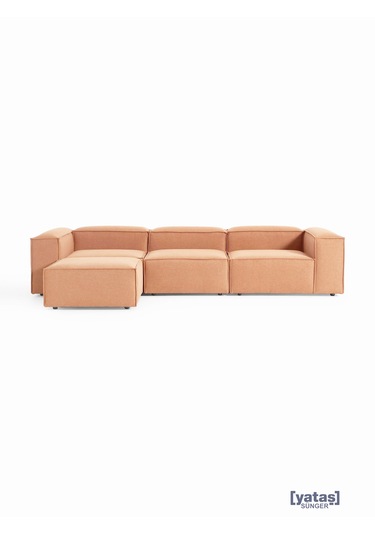 Most Mollis 4 Modül Köşe Koltuk Kiremit Keten Kumaş Yataş Sünge