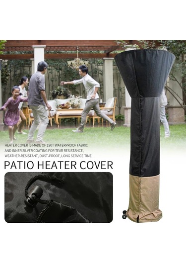 Isıtıcı İçin Ayaklı Veranda Isıtıcı Kılıfı 221 85 48cm Kubbe Ve Taban, Siyah/deve Tüyü