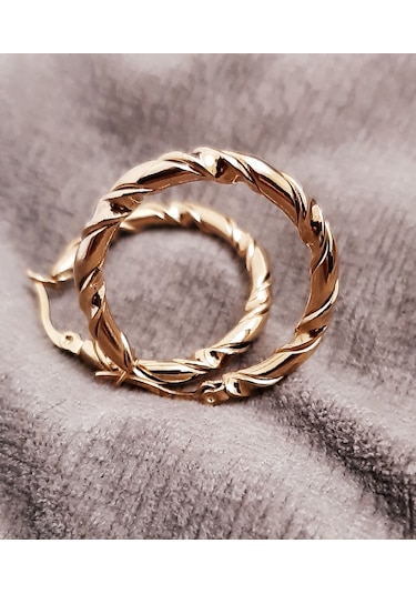 Giftworld Çelik Burgulu Halka Küpe