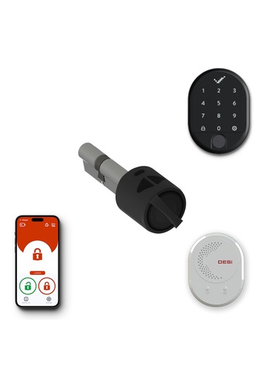 Desi Utopic R Siyah Akıllı Kilit Wifi Parmak İzli Kapı Kilidi