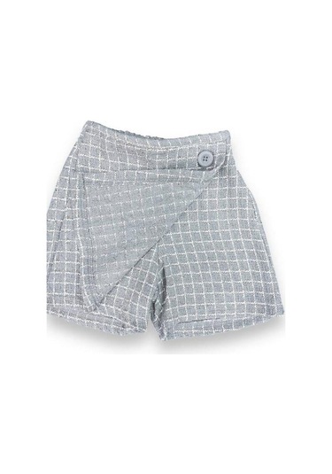 Kız Bebek Desenli Şort Etek-15034 Gri