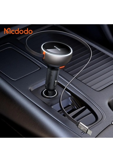 Mcdodo Cc-4850 80w Geri Çekilebilir Kablolu Hızlı Araç Çakmak Şarj Cihazı