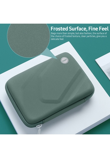 Yuntech01 Kuru Jel Malzemeyle Yapılmış Sert Disk Çantası - Darbe Ve Suya Dayanıklı, Taşınması Kolay, Geniş Kabinli - Koyu Yeşil Koyu Gri