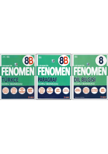 Fenomen 8. Sınıf 8b Türkçe+paragraf+dil Bilgisi 3 Kitap