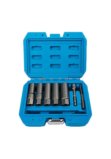 Symbee 7'li Krom Molibden Çelik Somun Sökücü Seti - 3/8" 65mm Uzun Boy, Paslı Ve Hasarlı Vidalar İçin