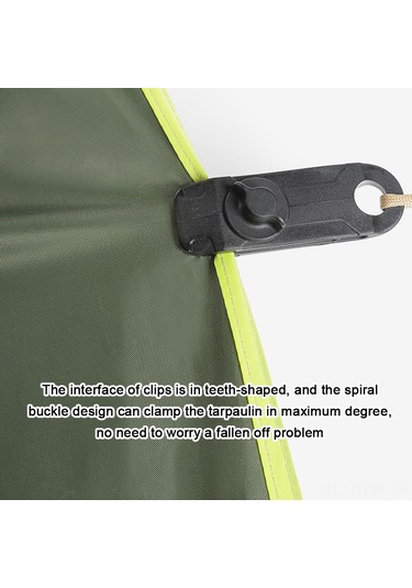Tenfowee Kuvvetli Tutucu Nylon Çadır Klipsi - Feneri, Tente, Caravan Uygun - 10 Adet Koyu Yeşil - Dış Mekan Kamp Malzemesi Koyu Yeşil