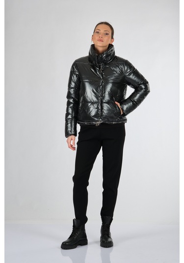 Rugu Siyah Kadın Mont Tr8208 S 001