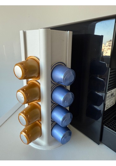 Kapsül Kahve Tutucu Dekoratif Standı 25 Kapasiteli Nespresso Beyaz