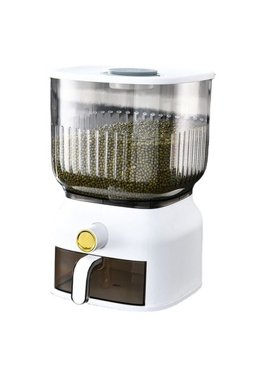 Xurunkeji 10 Kg Mutfak Nano Kova Böcek Geçirmez Nem Geçirmez Mühürlü Pirinç Kovası Tahıl Evcil Hayvan Maması Saklama Kabı Pirinç Kutusu Beyaz