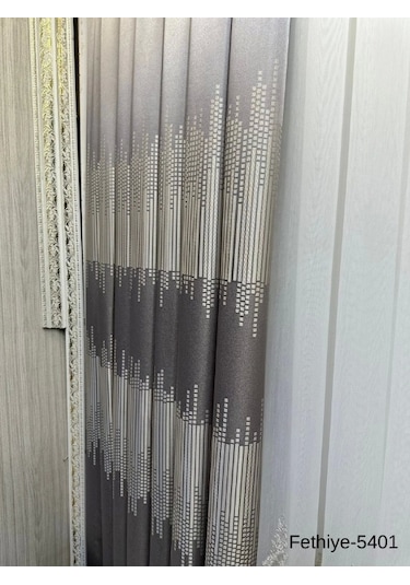 Nivemeshome Fethiye 614178 Gri V-5401 1/3 Sık Pileli Fon Perde Apm Gri