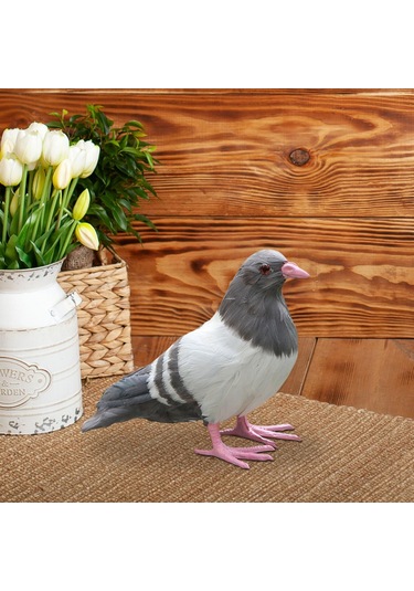 Suntek Simülasyon Güvercin Heykeli Zanaat Yard Avlu Daimi Gri