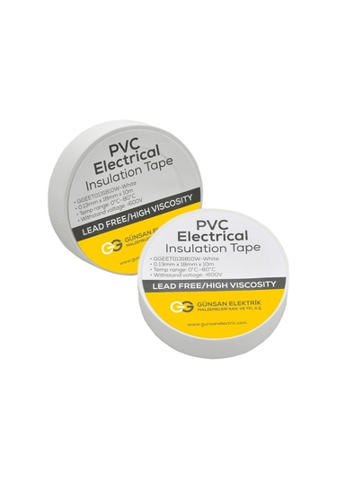 Günsan Beyaz Elektrik İzolasyon Bandı 10 Adet